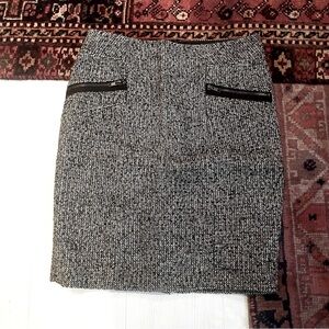 🛍️ Grey texture wool weave pencil skirt